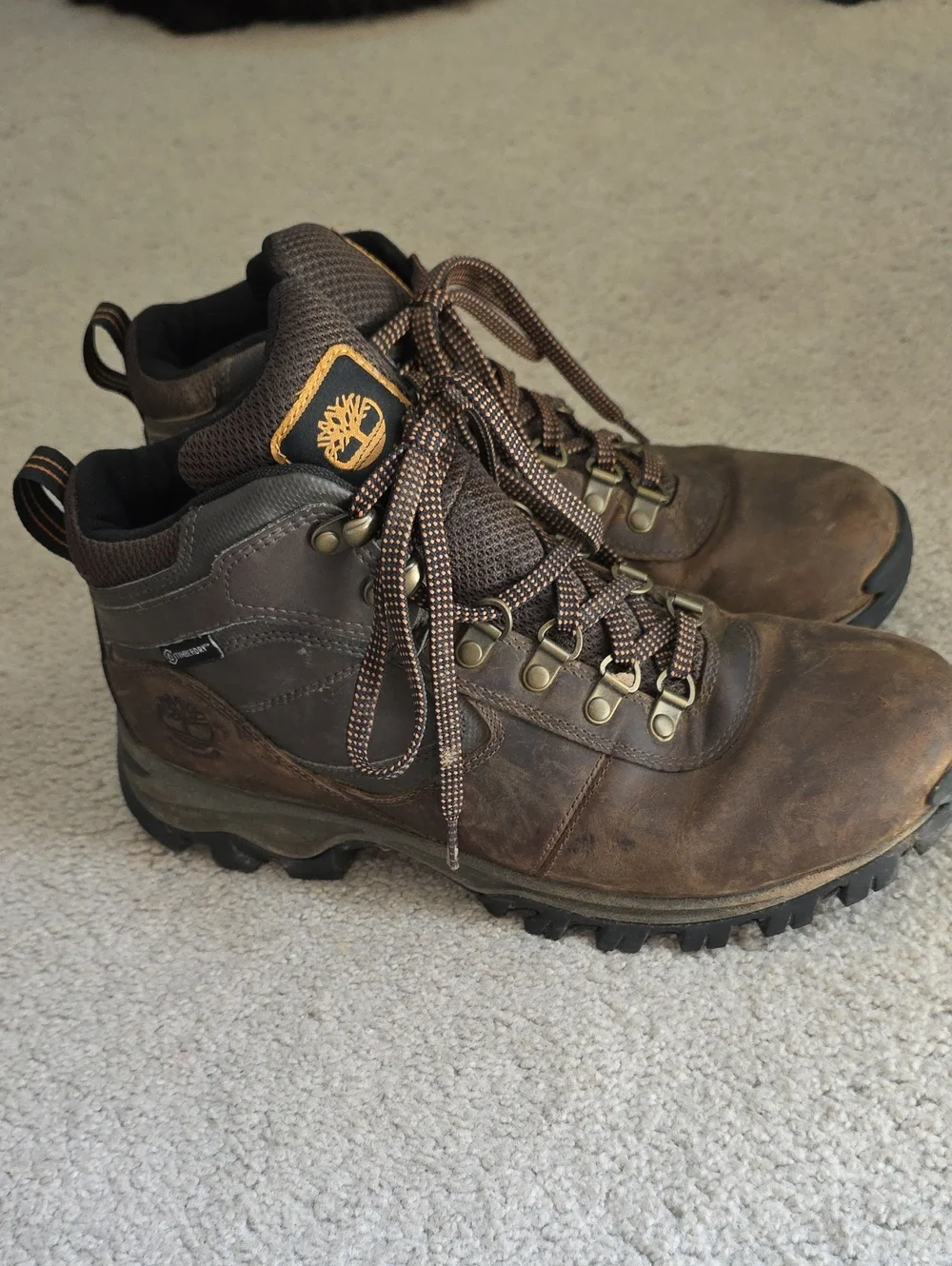 Timberland Men's Brown Lace-Up Waterproof Trail Boots, Size 9 Mens